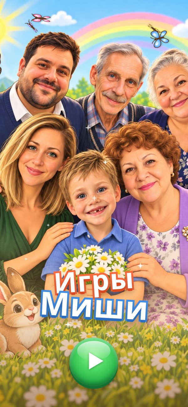 Заставка игры: ребёнок и его семья